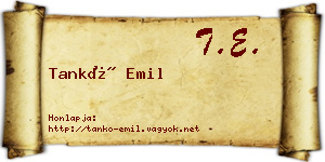 Tankó Emil névjegykártya